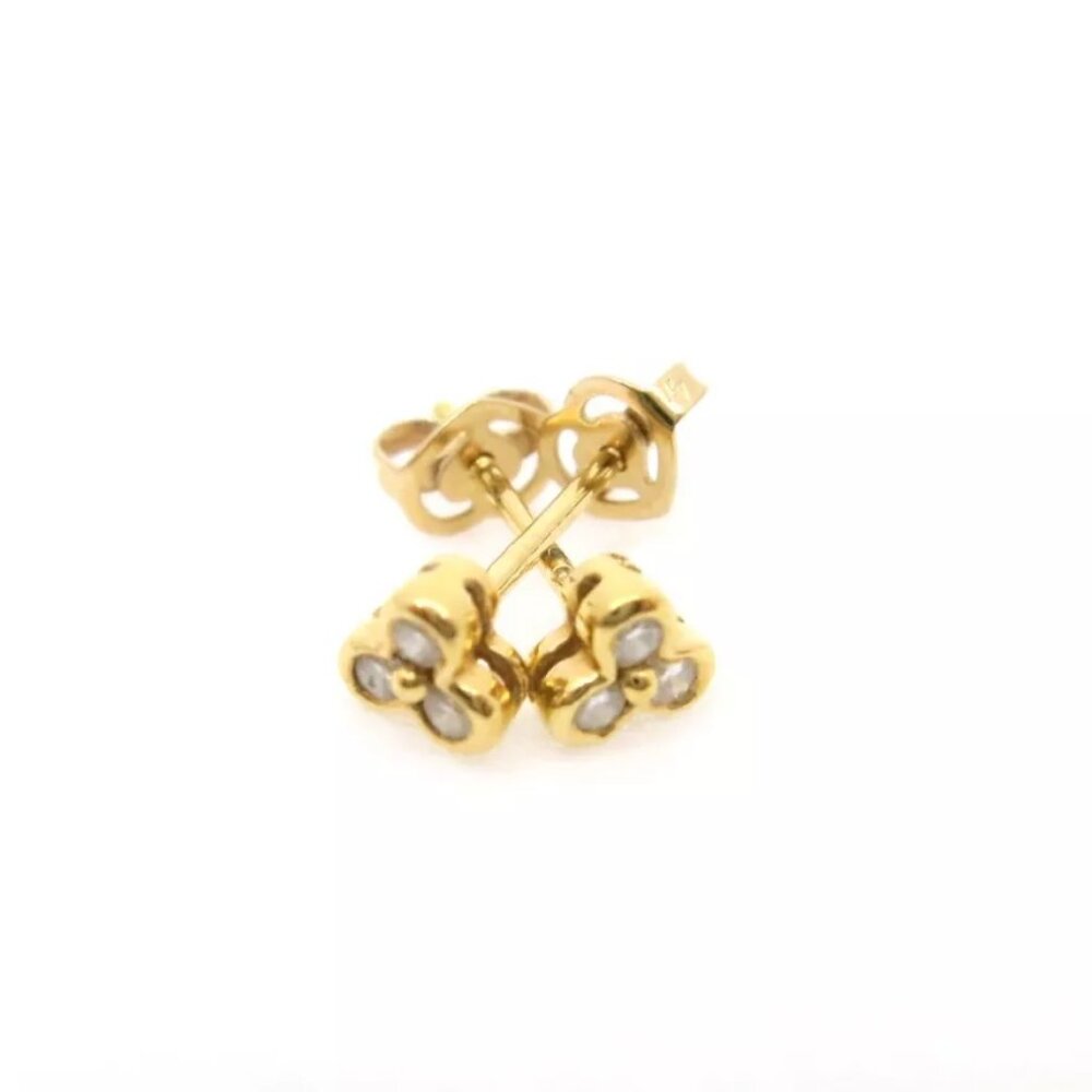 Authentic Ponte Vecchio 0.05ct Earrings Gold Diamond